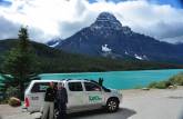 O magnífico cenário da estrada entre Lake Louise e Jasper, em Alberta, no Canadá